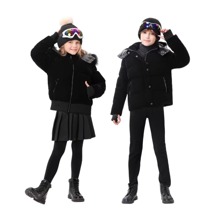Long Velvet Down Coat – No Fur — image 2