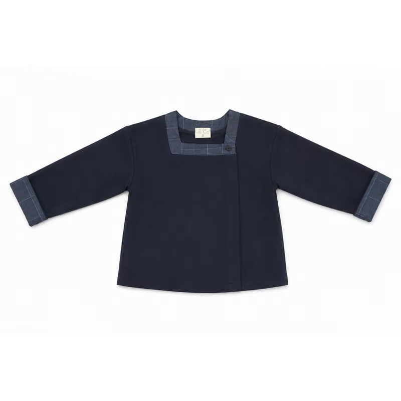 Navy Windowpane – Square Neck Blazer – Ali & Co AW26