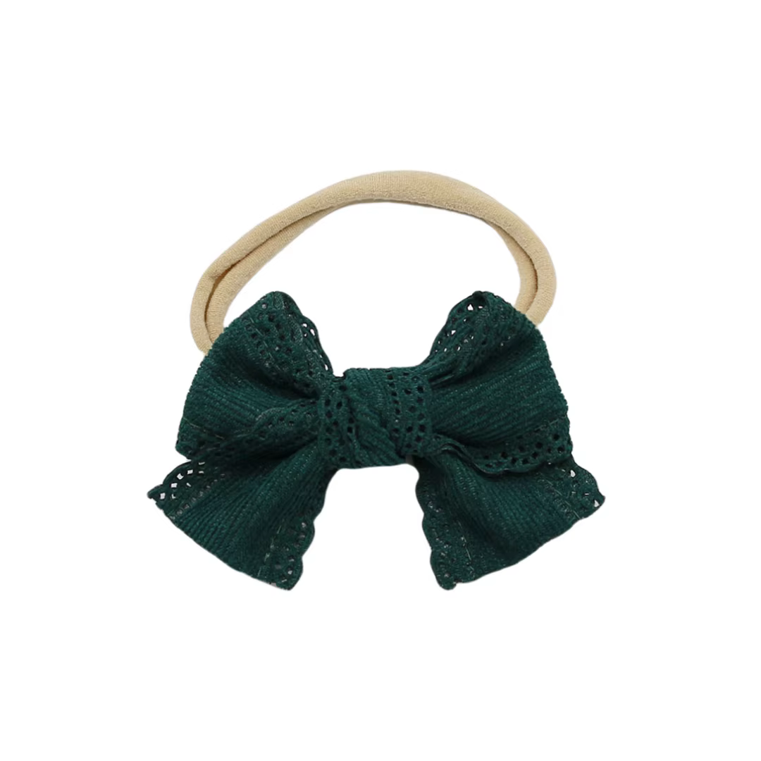 Dark Green Velvet Bow Headband Baby Headband
