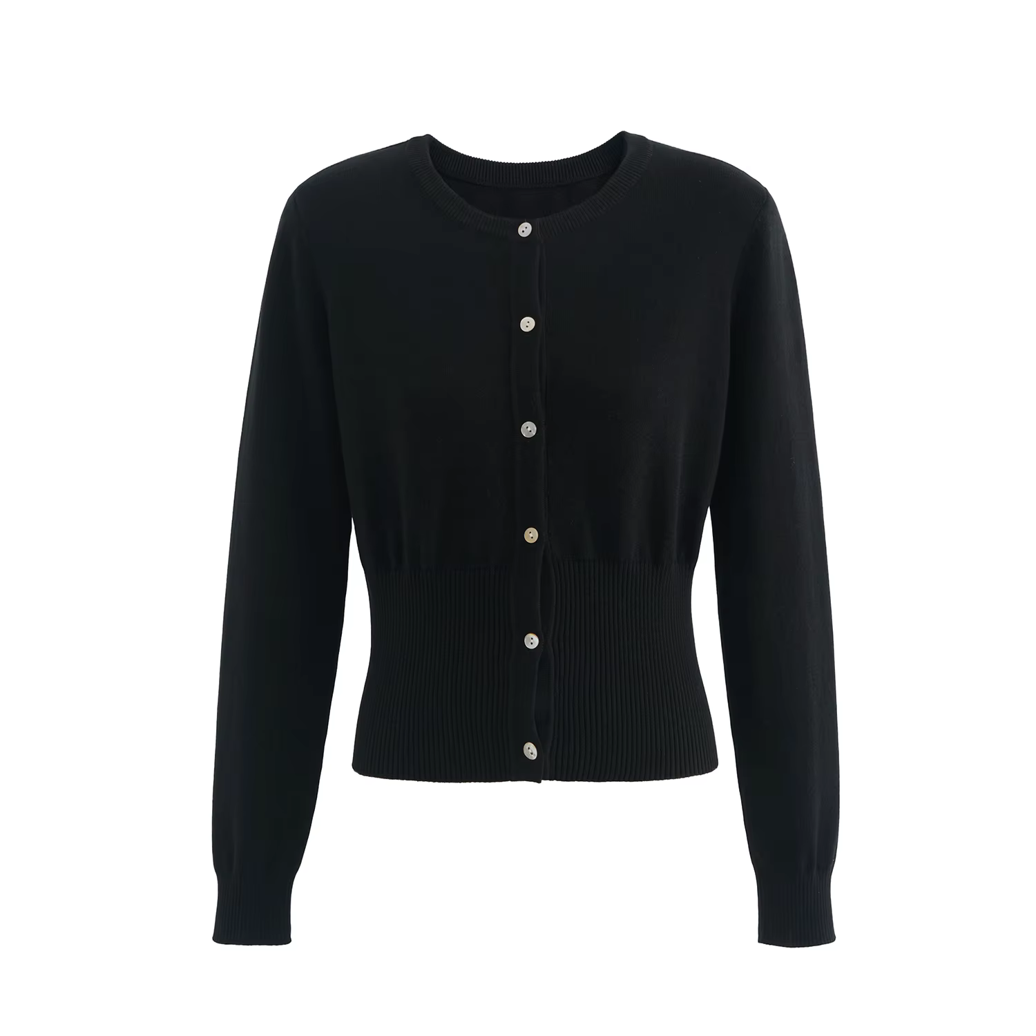 Black O-Neck Knit Cardigan – Ali Picks AW26