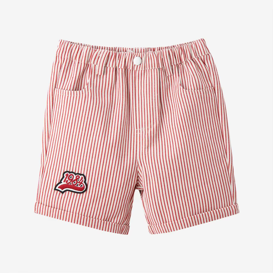 Pinstripe Denim Collection – Red Boy Shorts