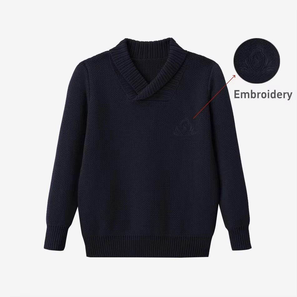 Knitted Collection – Navy Shawl Collar – Ali Specials AW26