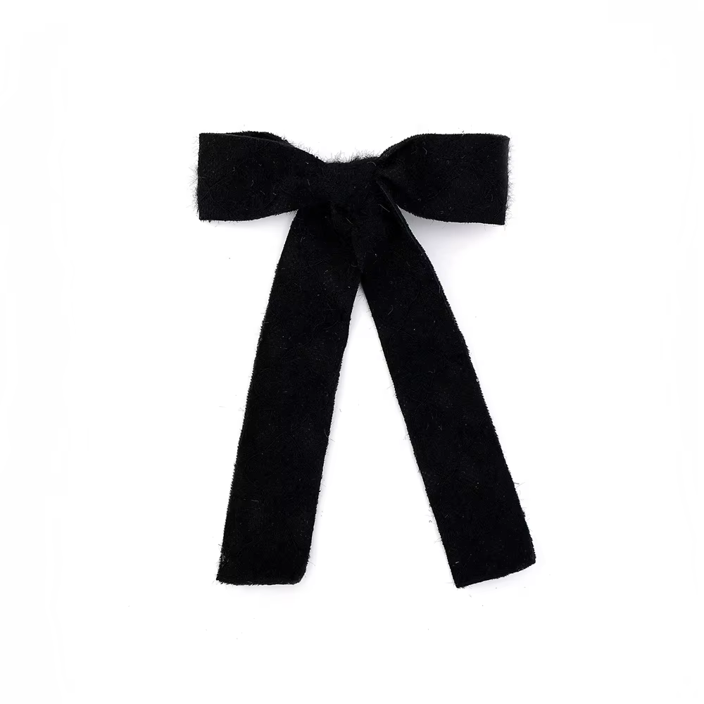 Plush Lace Hair Bow Clips Large Hair Clip — image 2