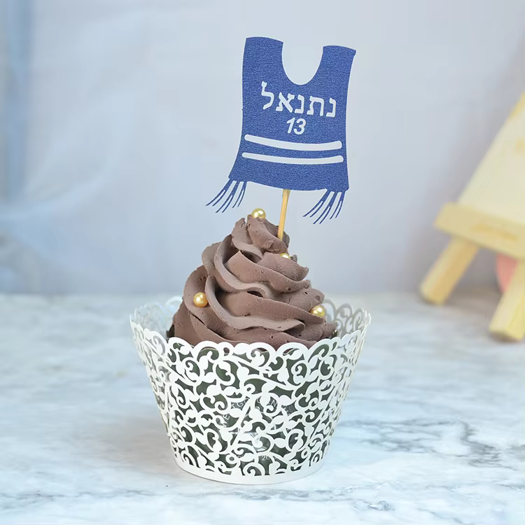 Upsherin Scissors & Tzitzit Cupcake Toppers – 100 Pack — image 4