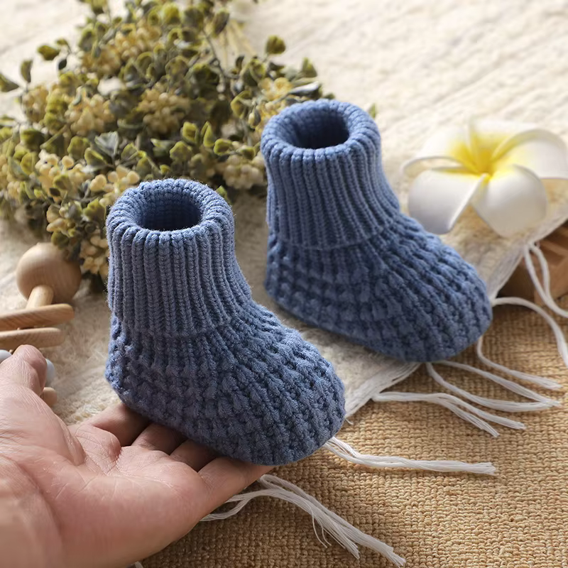 Soft Warm Knit Sock Shoes Newborn Booties Baby Boys Girls Socks — image 3