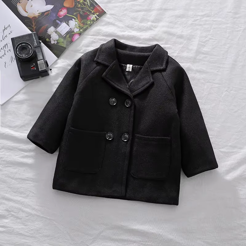 Boys' Plaid Long Trench Coat — image 4