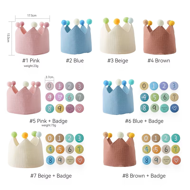 Pom-Pom Birthday Crown Headband — image 6