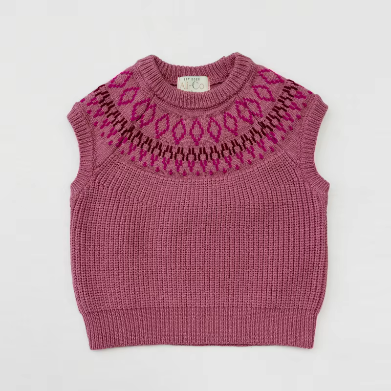 Knit Shabbos – Longer Vest Pink – Ali & Co AW26