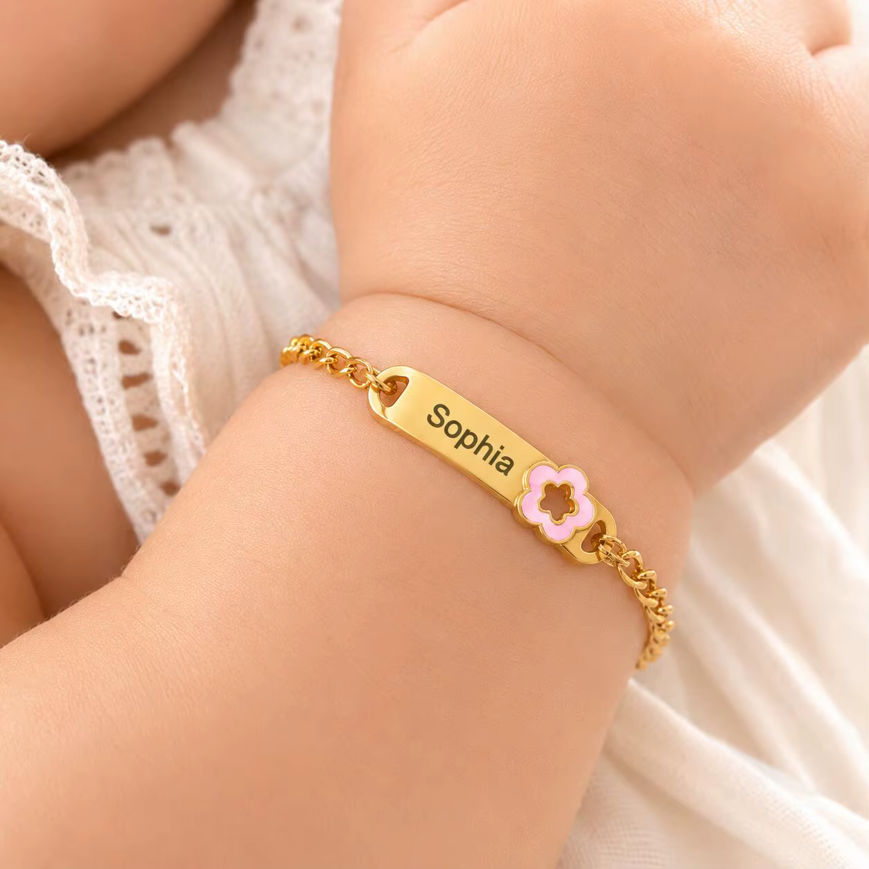 Personalised Flower Name Bracelet