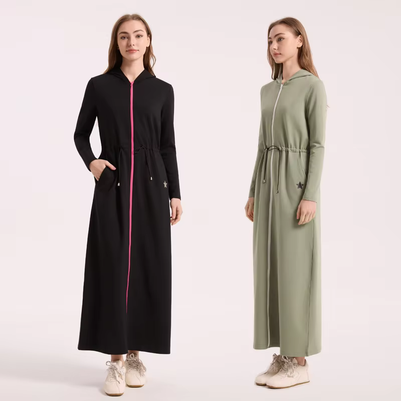 Ali Affordable – Green Dress Hoodie Maxi Dress — image 2