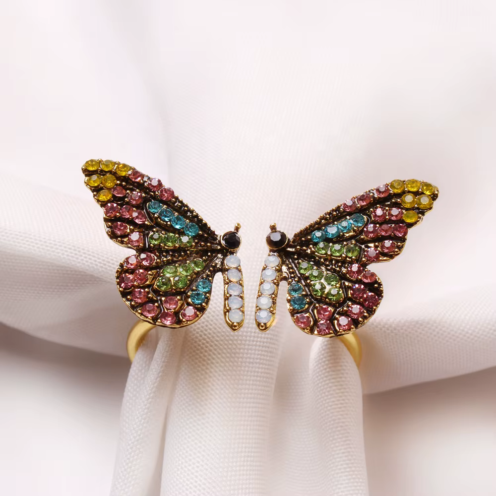 Butterfly Crystal Napkin Rings – 6 Pack — image 3