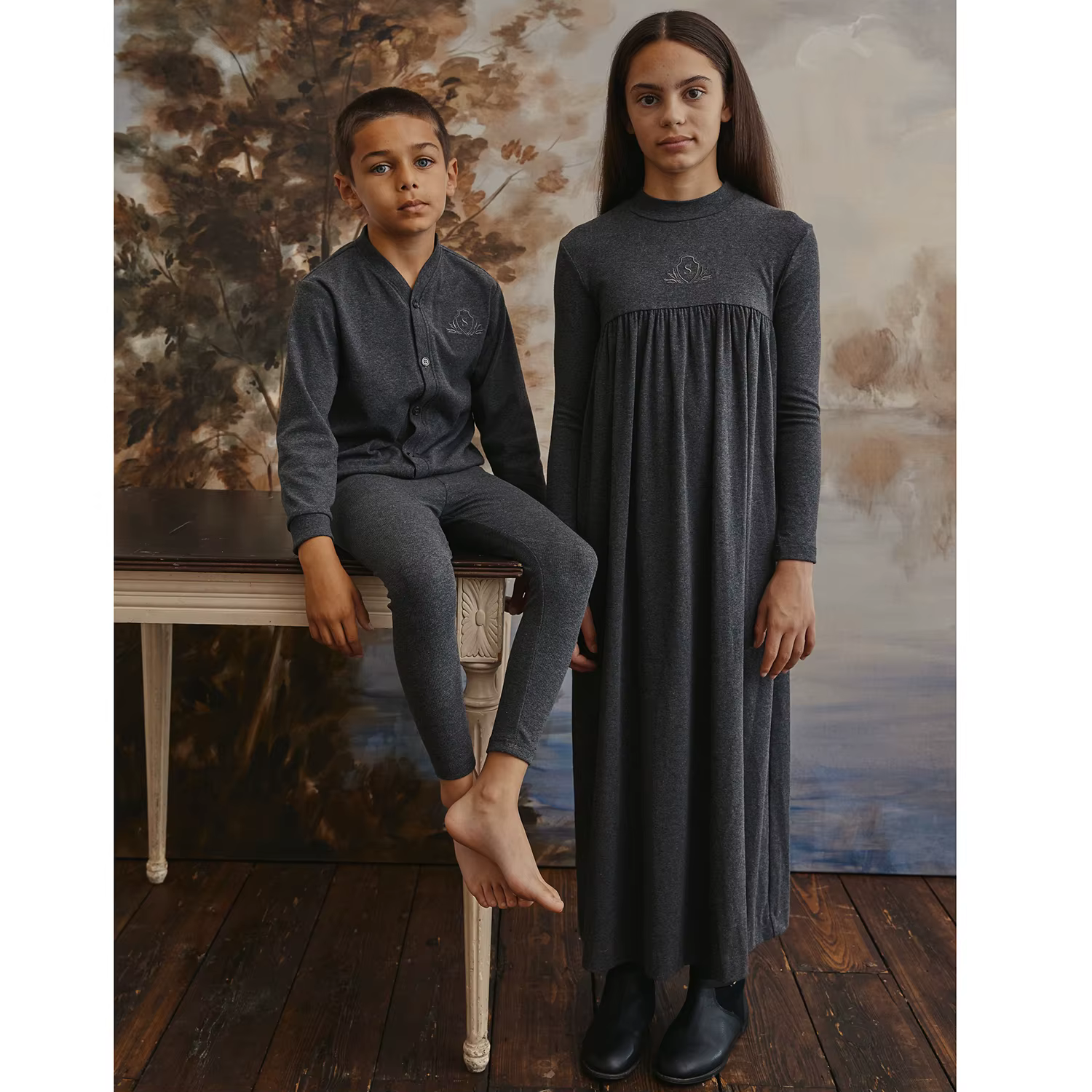 The Maxi Emblem Collection – Gray Girls Robe — image 5