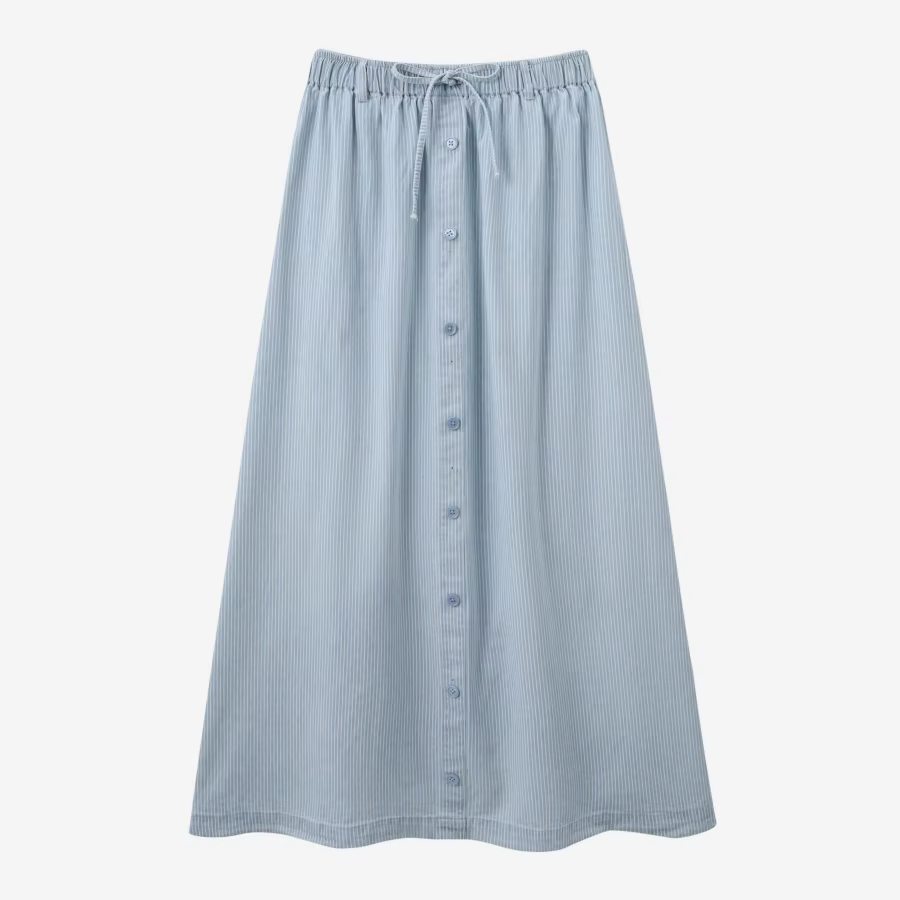 Pinstripe Denim Collection – Maxi Skirt