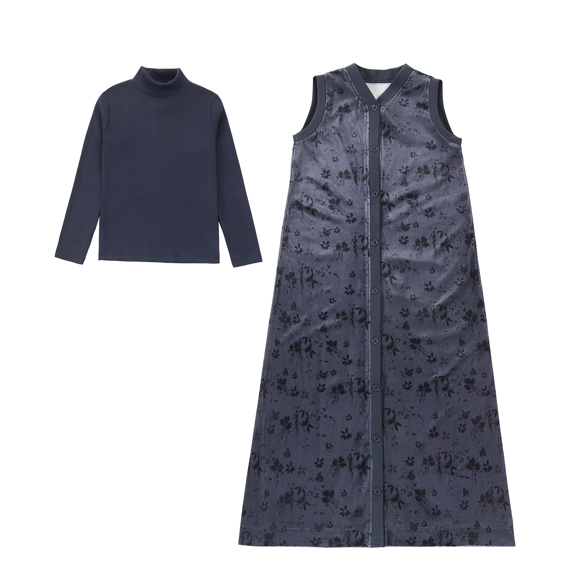 Teen Maxi Set – Steelblue Floral Set
