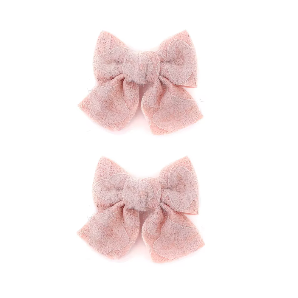 Plush Lace Hair Bow Clips Mini Hair Clip — image 3