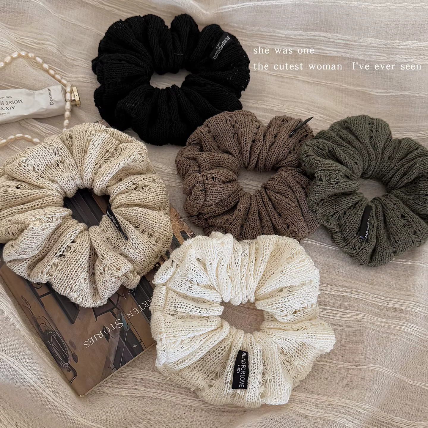 Hollow Knitted Autumn And Winter High-Elastic Hair Tie For — image 2