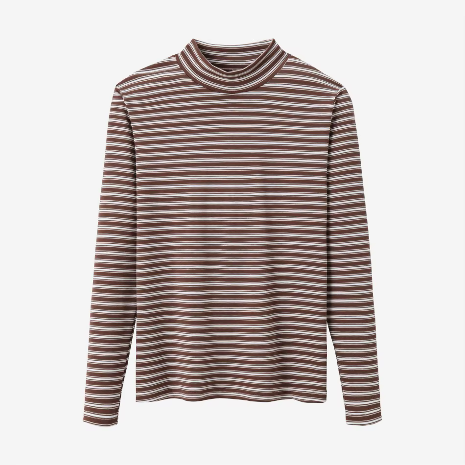 Striped Mockneck Tops – Navy Striped — image 5
