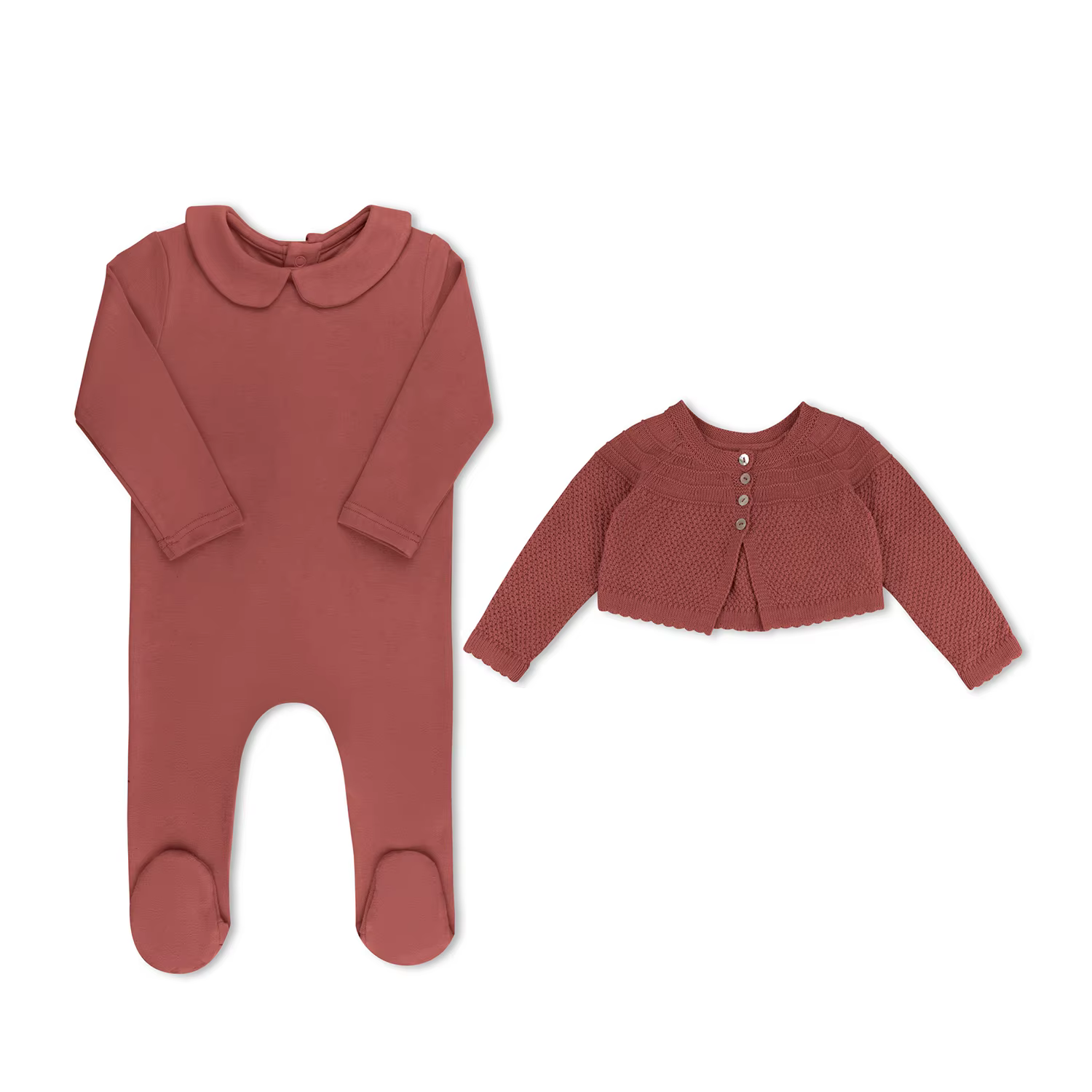 Baby Collection – Mauve Footie & Cardigan Set – Ali Picks AW26