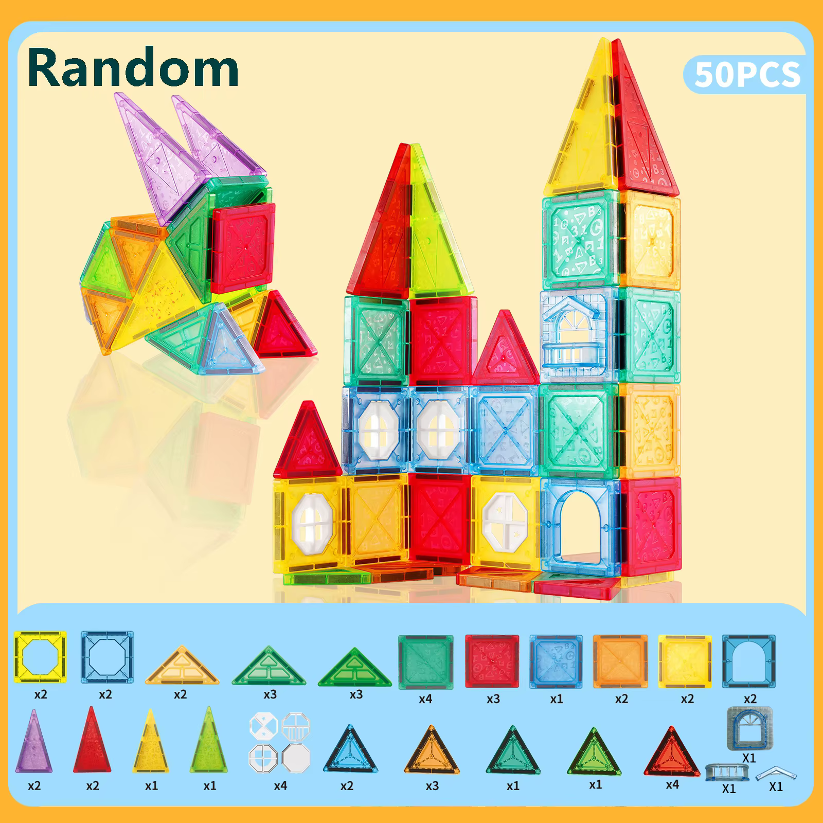 Magnetic Building Tiles – 50 pieces