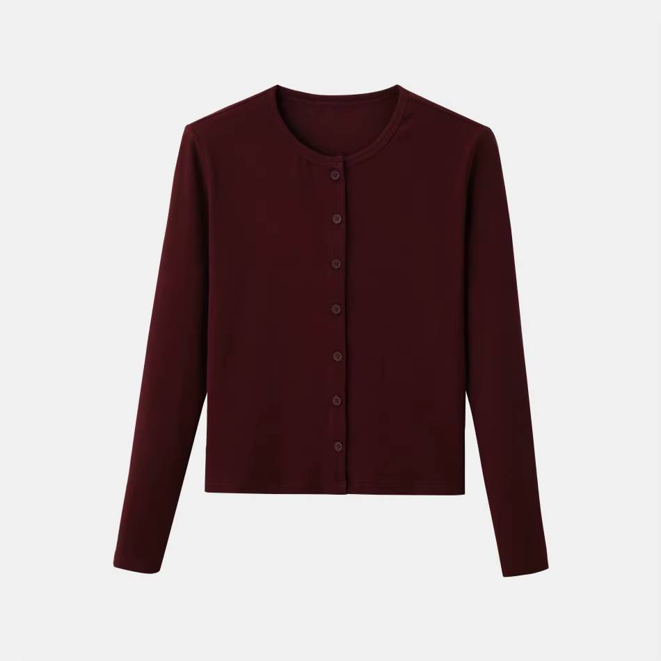 Pinstripe Collection – Burgundy Cardigan – Ali Specials AW26