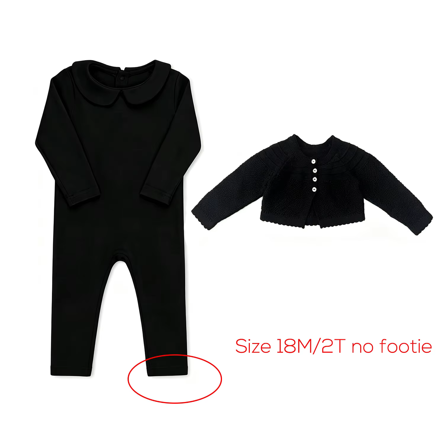 Baby Collection – Black Footless Romper & Cardigan Set – Ali Picks AW26