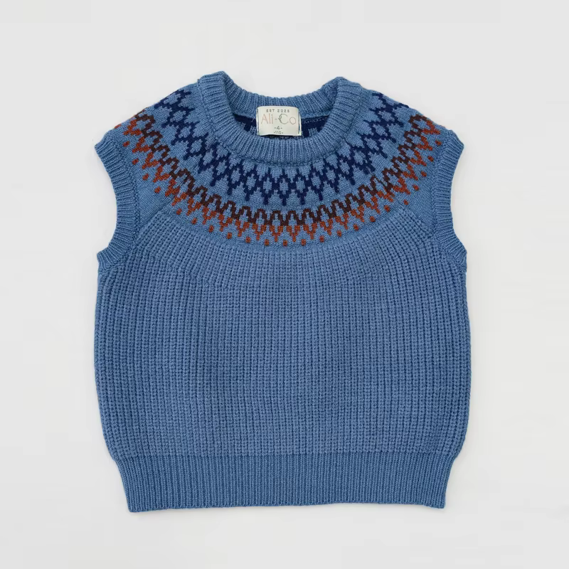 Knit Shabbos – Longer Vest Blue – Ali & Co AW26