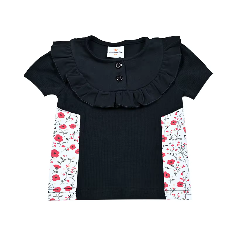 Blossoms and Bold Shabbos Robe – Baby Girl Shirt