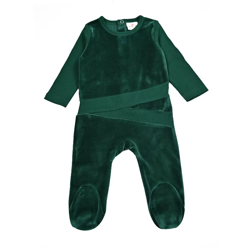 The Shabbos Lounge Suite in Green – Green Boy Romper