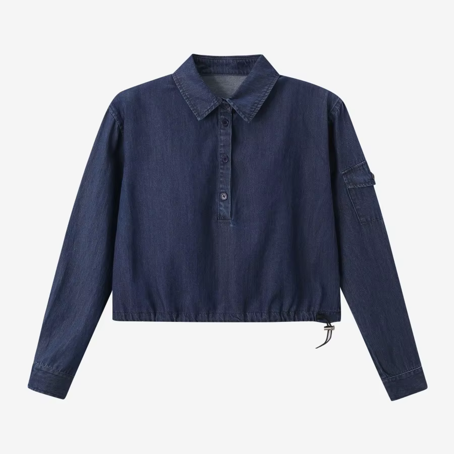 Denim Set & Loose Shirt – Navy Shirt