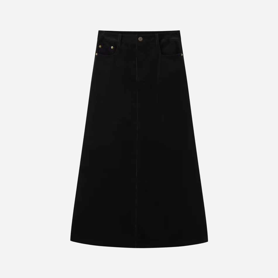 Retro Corduroy Collection – Black Mockneck — image 5