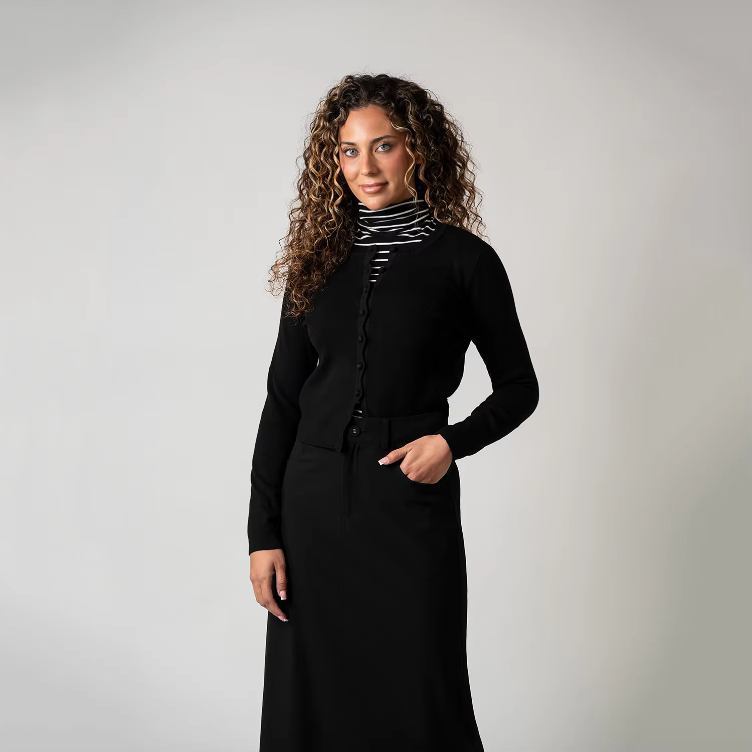 Black Button Cardigan — image 5