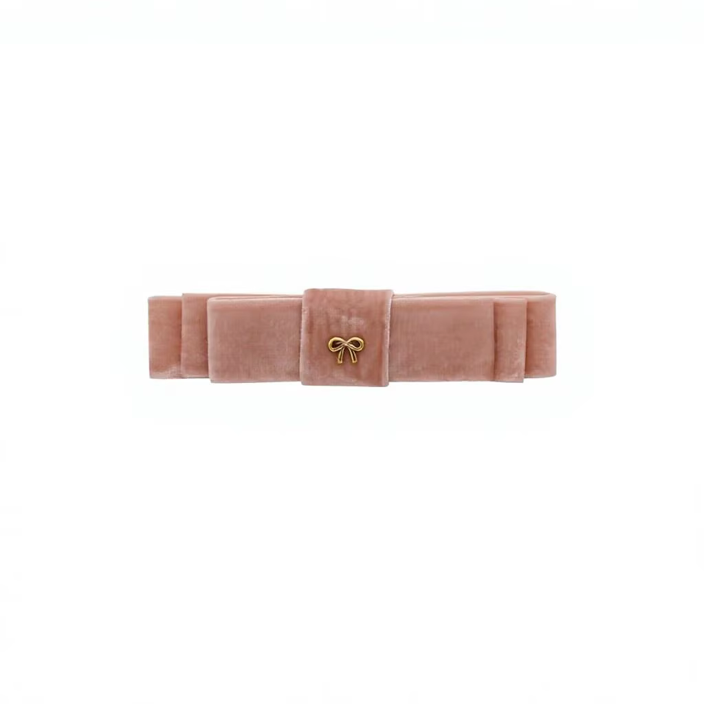 Pink Velvet Bow Clip – Ali Picks AW26