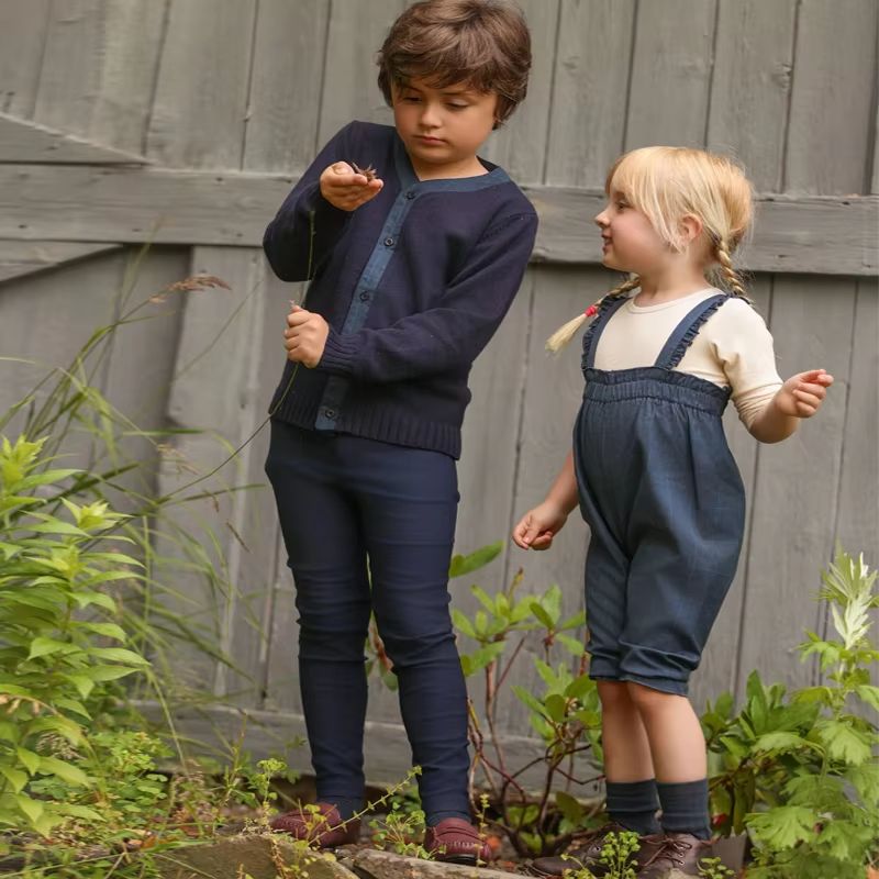 Navy Windowpane – Girl Teen Vest