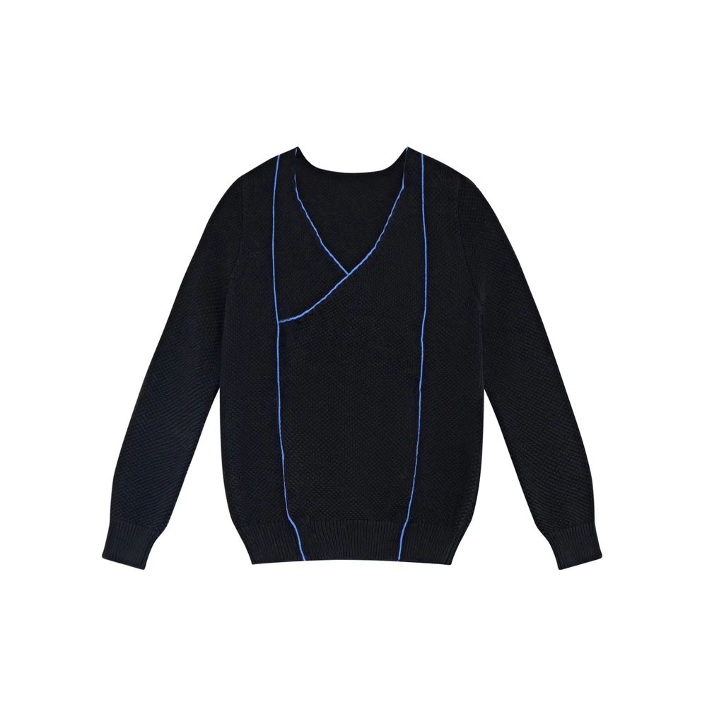 Elegant Blue Floral Collection – Boys Black Sweater – Barcali AW26