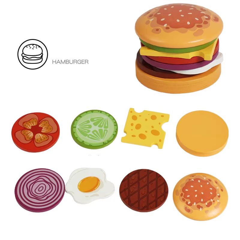 Wooden Play Food – Burger Stack – Burger