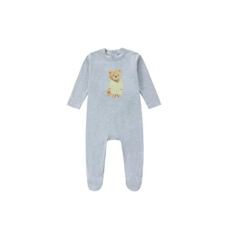 Teddy Bear Pyjamas – Gray Footie