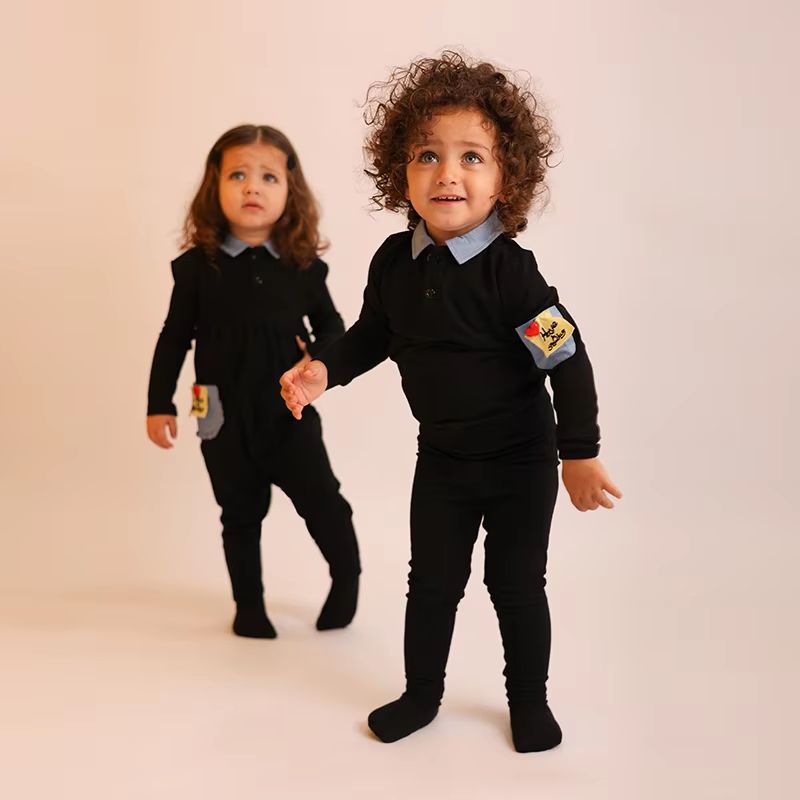 Black Pockets Collection – Baby Romper
