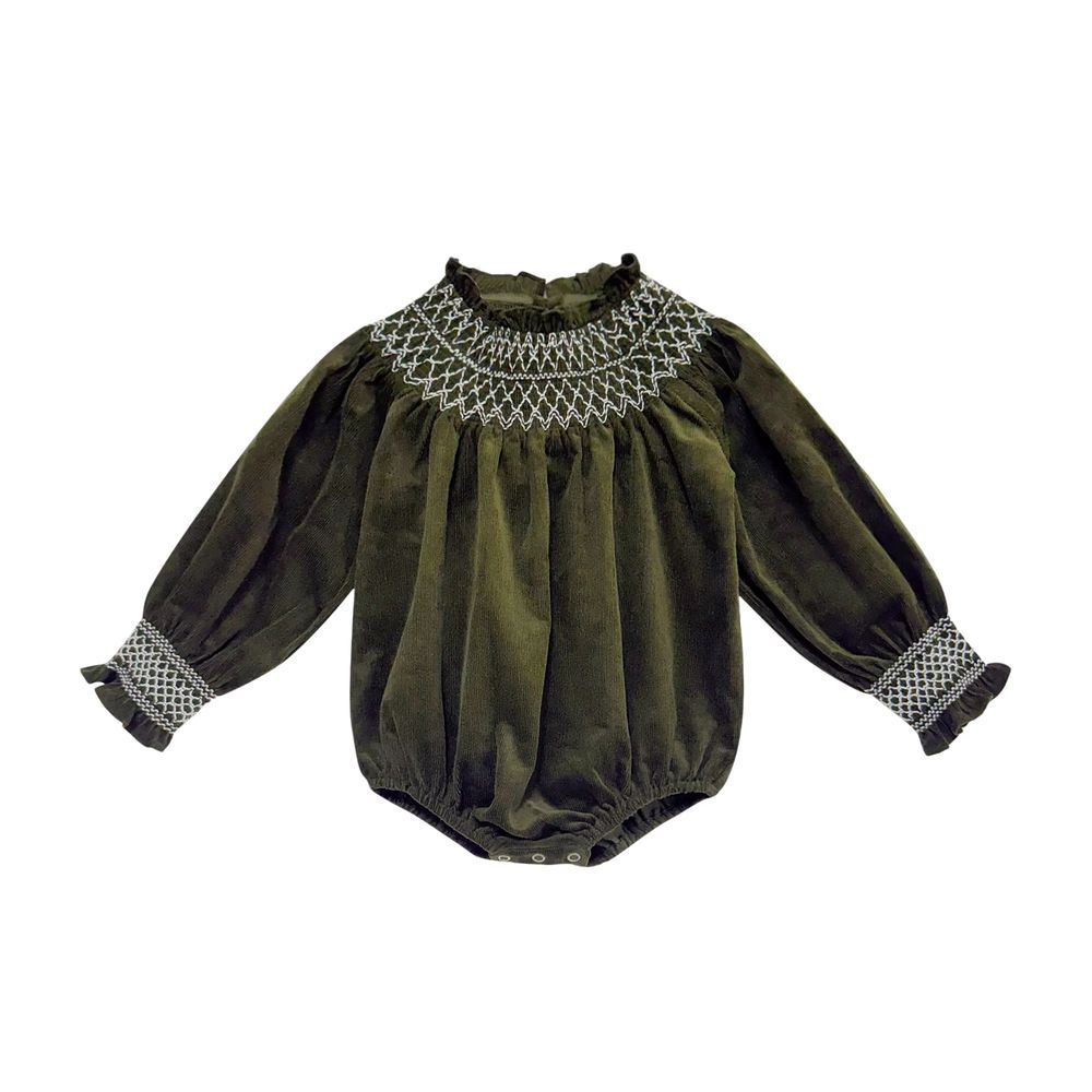 Deep Olive Corduroy Collection GreenCorduroy Romper – Ali Plus AW26