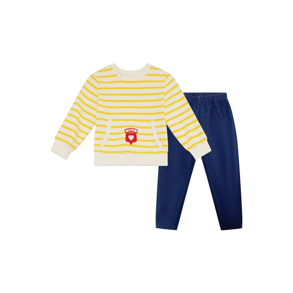 Yellow Stripe Collection – Baby Girl Heart Set – Ali Mali AW26