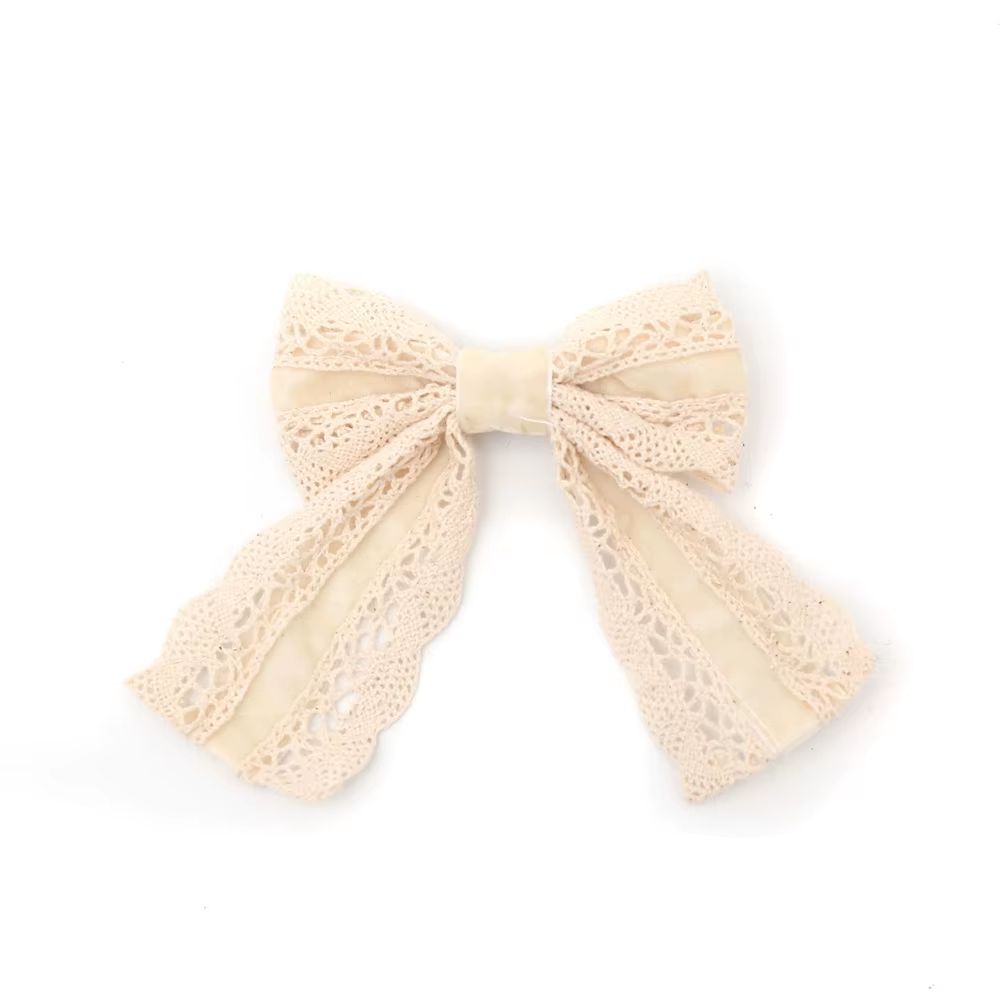 Long-Tail Lace Velvet Bow Headband Bow Hair Clip