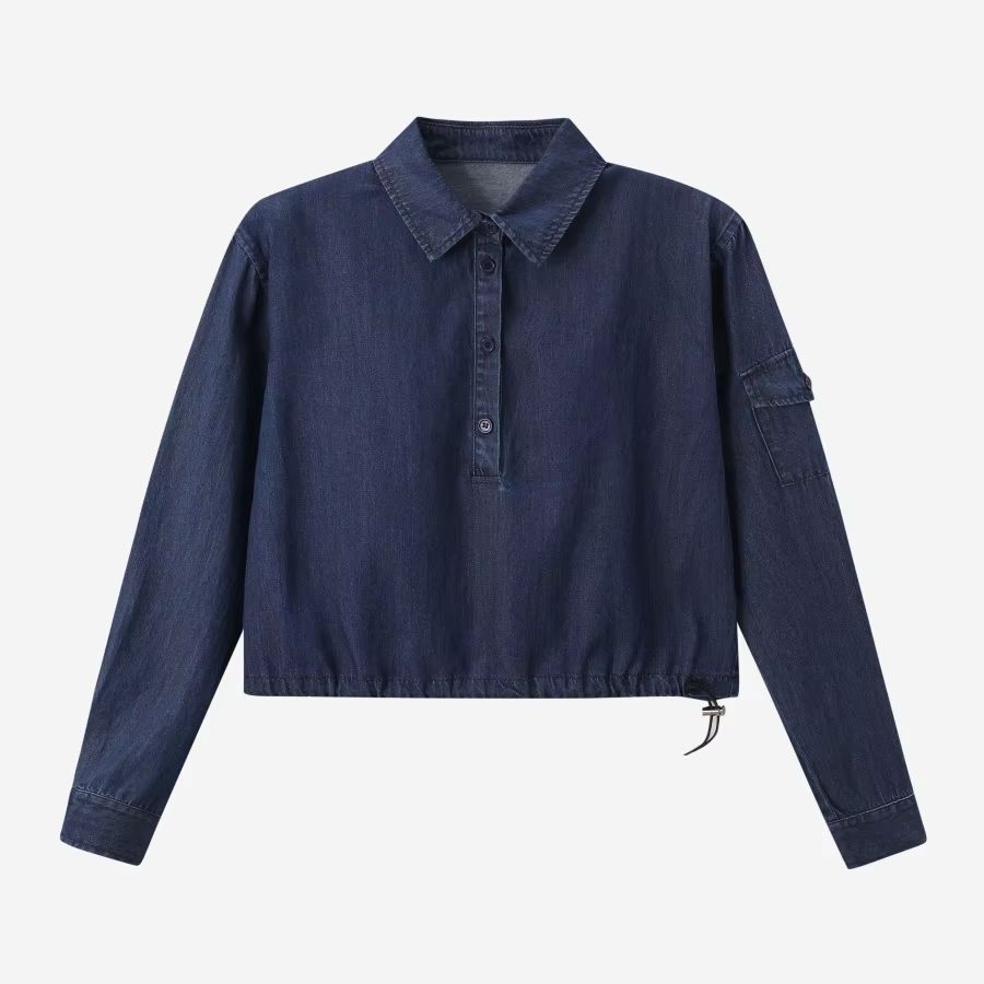 Denim Set & Loose Shirt – Navy Shirt