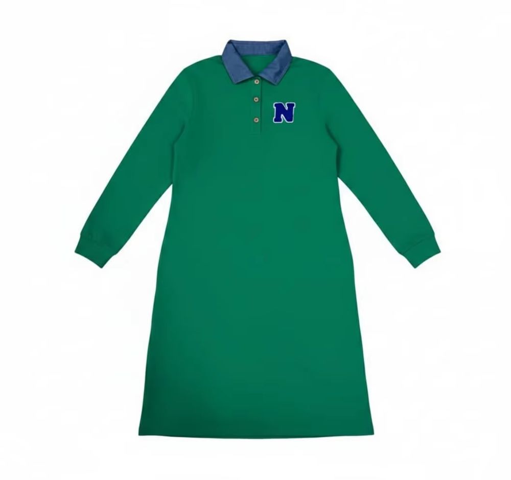 Mali's Ss Green Polo Collection – Long Sleeve Dress