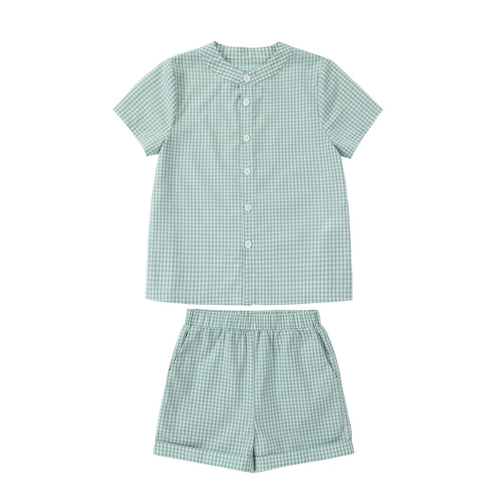 Sage Collection – Boys Gingham Set
