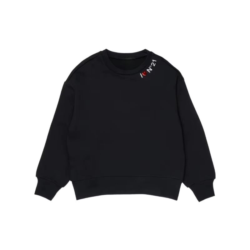 Kids' Black Shoulder-Detail Sweatshirt