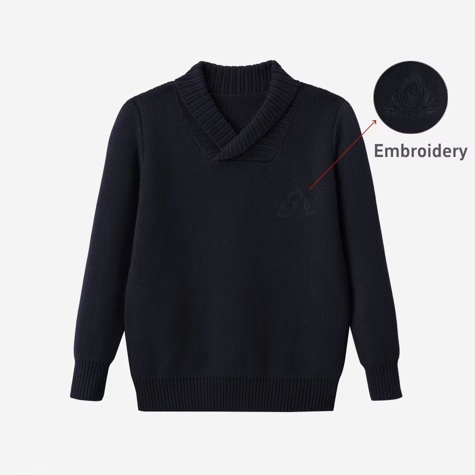 Knitted Collection – Navy Shawl Collar – Ali Specials AW26