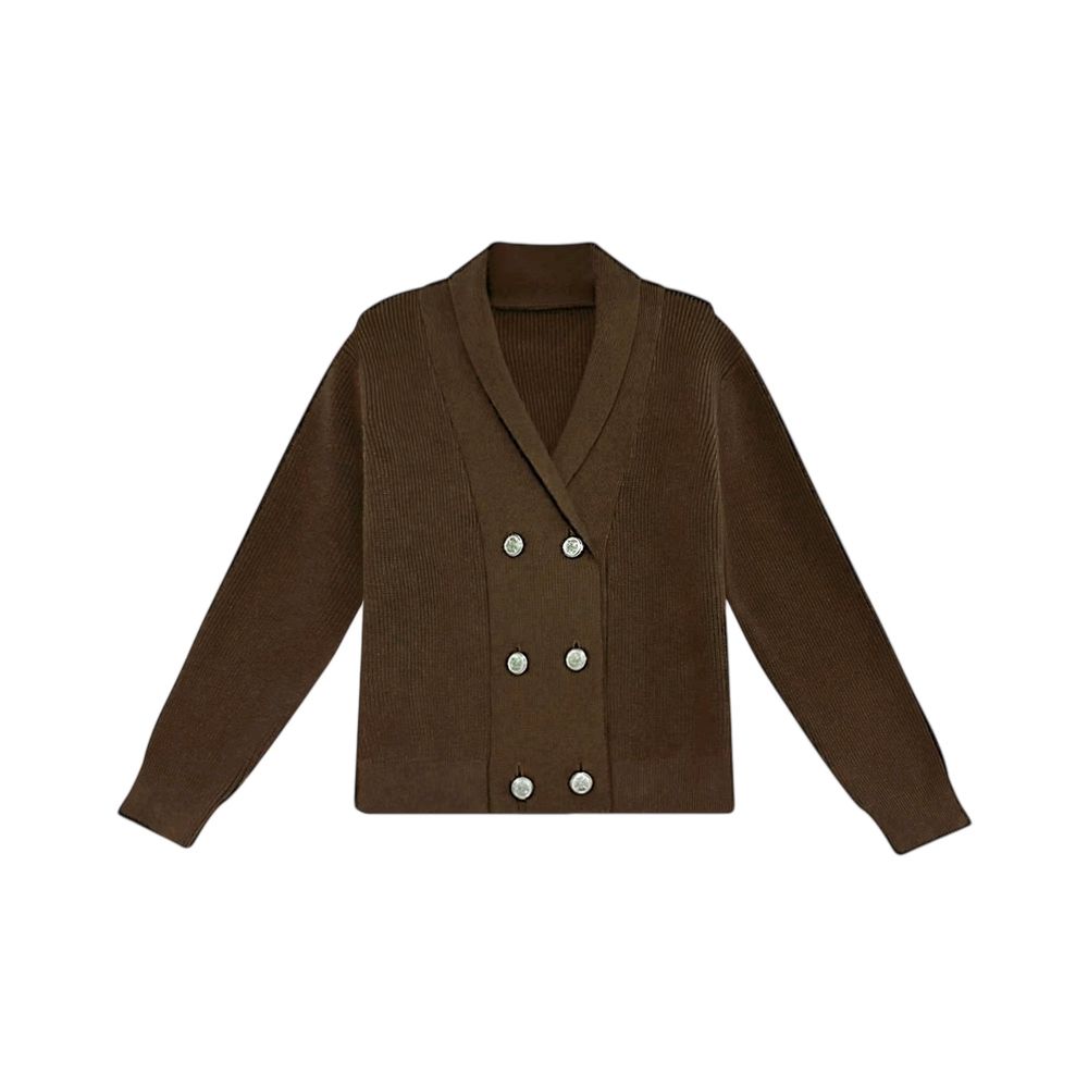 Chestnut Plaid – Brown Cardigan – Ali Plus AW26