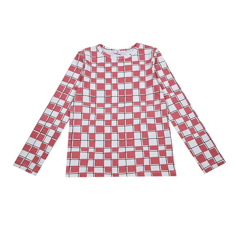 Canvas Grid Collection – Long Sleeve Pink