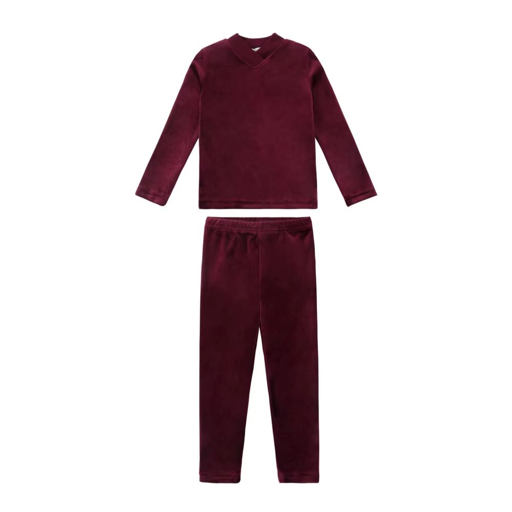 Velour Loungewear – Burgundy Set
