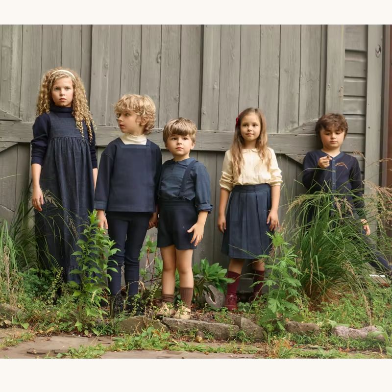 Navy Windowpane – Girl Teen Vest
