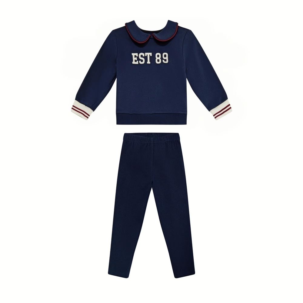 Navy Printed Collection – Baby Girl Navy Set – Ali Mali AW26